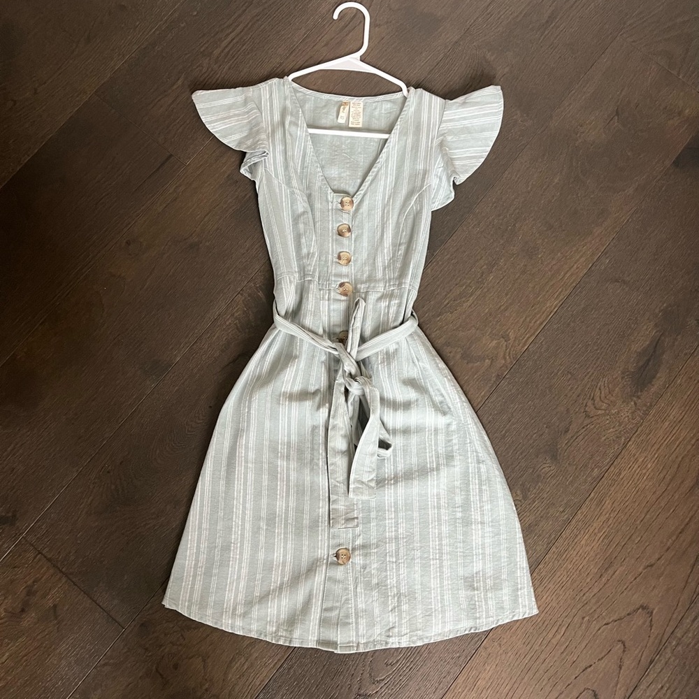 T.J.Maxx Sage Green Striped Midi Dress